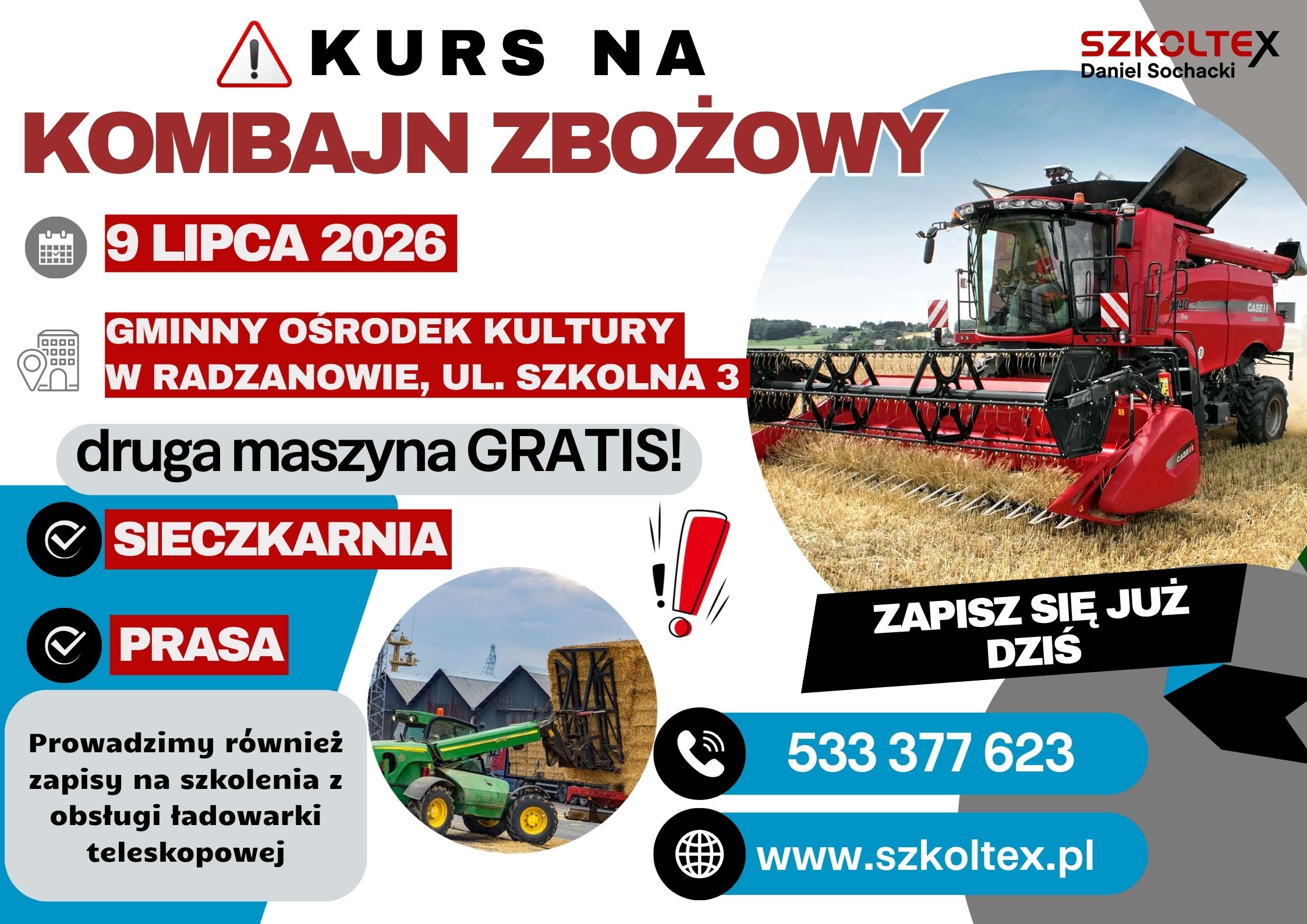 Kurs na&nbsp;kombajn zbożowy